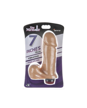 Si-30020 7in THICK COCK W/BALLS & VIBRATION-VANILLA