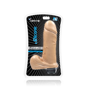 Si-31120 8in THICK VIBRATING SILICONE DONG W/BALLS & SUCTION - VANILLA