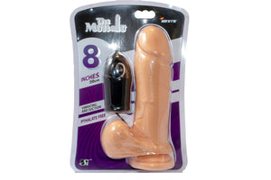 Si-30130 8in THICK COCK W/BALLS W/EGG & SUCTION-VANILLA