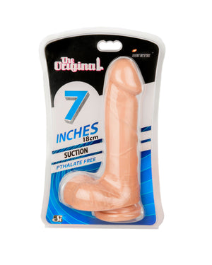 Si-20410 7in COCK W/BALLS W/SUCTION-VANILLA
