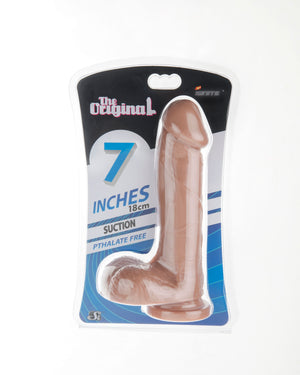 Si-20417 7in COCK W/BALLS W/SUCTION-CARAMEL
