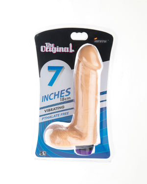 Si-20420 7in COCK W/BALLS W/VIBRATION-VANILLA