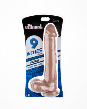 Si-20617 9in COCK W/BALLS W/SUCTION-CARAMEL