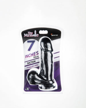 Si-30011 7in THICK COCK W/BALLS & SUCTION-BLACK