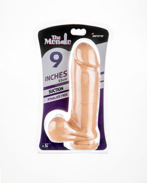 Si-30210 9in THICK COCK W/BALLS & SUCTION-VANILLA