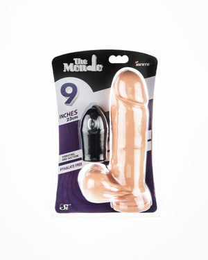 Si-30230 9in THICK COCK W/BALLS W/EGG & SUCTION-VANILLA