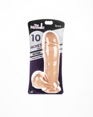 Si-30310 10in THICK COCK W/BALLS & SUCTION-VANILLA