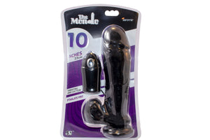 Si-30331 10in THICK COCK W/BALLS W/EGG & SUCTION-BLACK