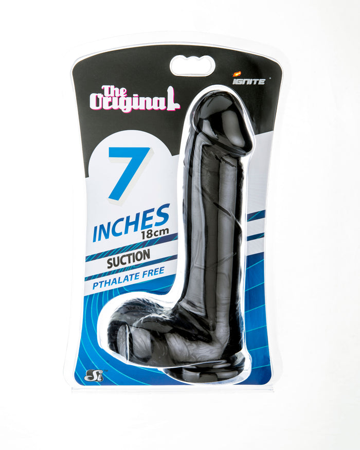 Si-20411 7in COCK W/BALLS W/SUCTION-BLACK