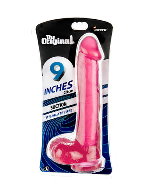 Si-20612 9in COCK W/BALLS W/SUCTION-RED