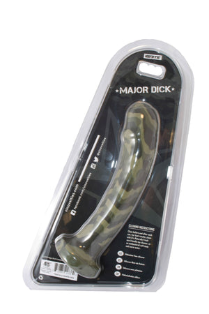 Si-21738 MAJOR DICK- 9" COMMANDO UNCUT GREEN CAMO DONG