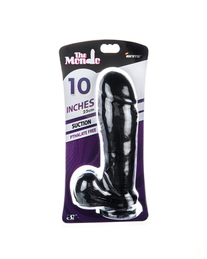 SI-30311 10in THICK COCK W/BALLS & SUCTION-BLACK