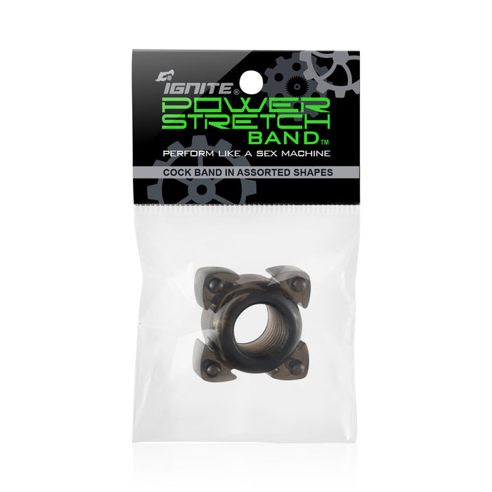 Si-95089 COCK RINGS - POWER STRETCH BANDS (BLACK)