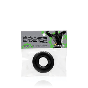 Si-95110 COCK RING - THICK POWER STRETCH DONUT IN BAG (BLACK)