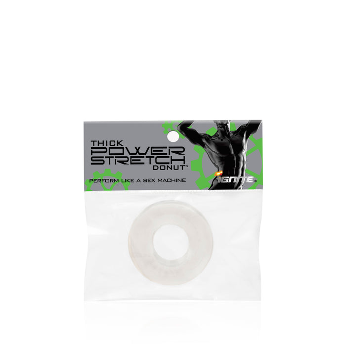 Si-95111 COCK RING - THICK POWER STRETCH DONUT IN BAG (CLEAR)
