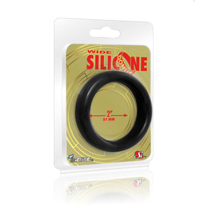 Si-95128 COCK RING - WIDE SILICONE DONUT - BLACK (2.0 in/51mm)