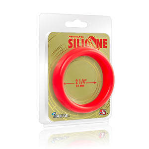 Si-95137 COCK RING - WIDE SILICONE DONUT - RED (2.25 in/57mm)