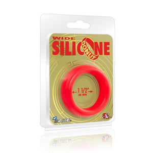 Si-95141 COCK RING - WIDE SILICONE DONUT - RED (1.5 in/38mm)